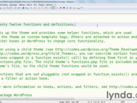 WordPress 3 Building Child Themes lecture 25 adding function
