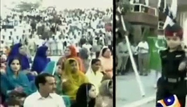 Pakistani Soldier child Army Parade on Wagah Border