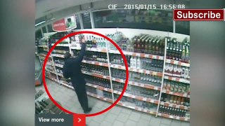 Drunk man try to steal shampania
