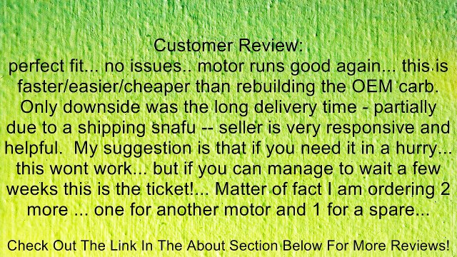 HONDA GX160 Carburetor Carb Replaces 16100-ZH8-W61 Review