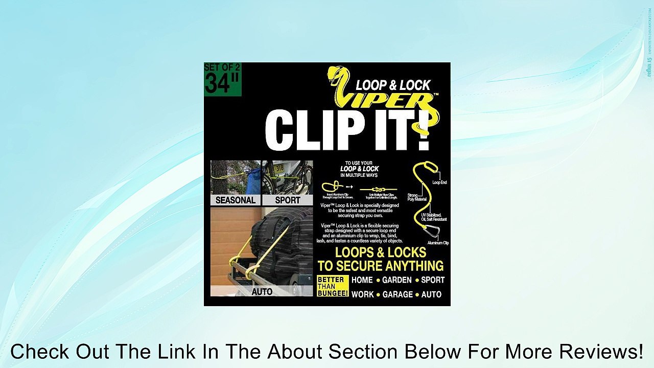 Hot Headz Loop and Lock Viper Clip-It Tie Down, Yellow, 34-Feet Review