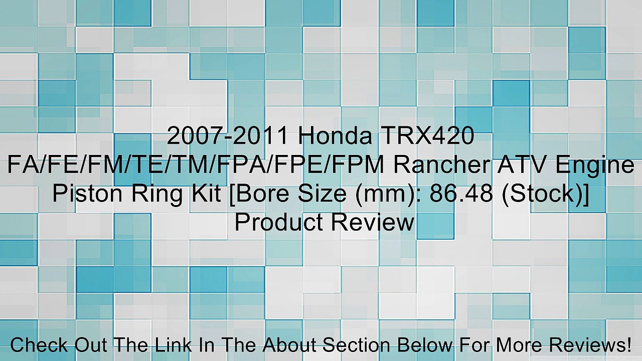 2007-2011 Honda TRX420 FA/FE/FM/TE/TM/FPA/FPE/FPM Rancher ATV Engine Piston Ring Kit [Bore Size (mm): 86.48 (Stock)] Review