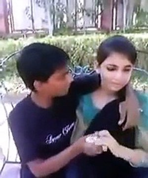 Very Cute Little Girl Kissing With Boy Friend In Park - LEAKED MMS