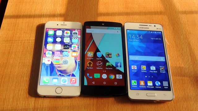 iPhone 6 vs Samsung Galaxy Grand Prime vs Nexus 5 - Speed Test HD