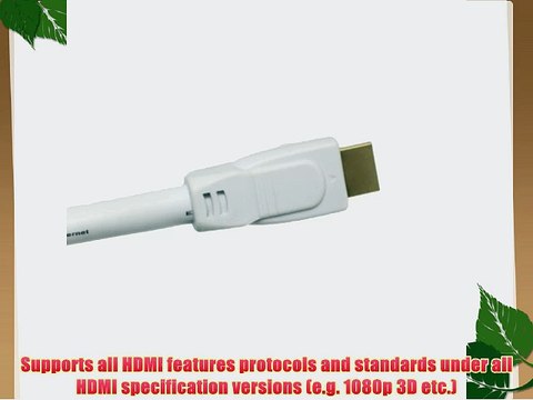 Tartan 24 AWG HDMI Cable with Ethernet 40 foot White