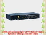 Monoprice 105557 4x1 HDMI Switch with Toslink Digital Coaxial and 3D Support