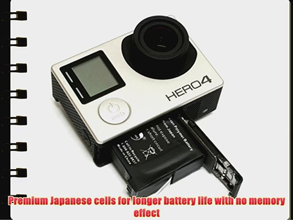 Wasabi Power Battery (2-Pack) and Dual Charger for GoPro HERO4 and GoPro AHDBT-401 AHBBP-401