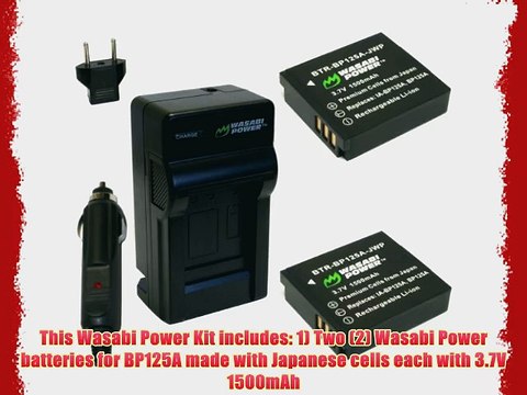 Wasabi Power Battery and Charger Kit for Samsung BP125A IA-BP125A and Samsung HMX-M20 HMX-Q10