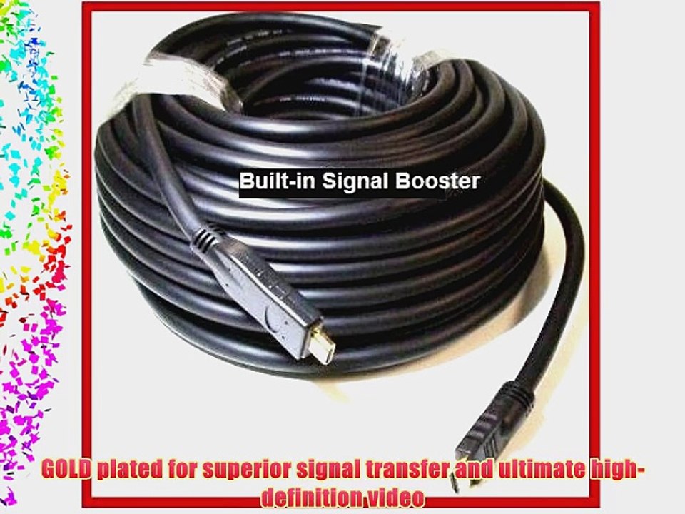 PTC Premium GOLD Series HDMI Amplified Cable - Gold Plated - 40m / 131 ft with Built-in Signal