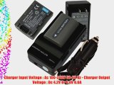 2 Battery Charger for Sony DCR-HC26 DCR-HC36 DCR-HC41 NP-FP50   car plug