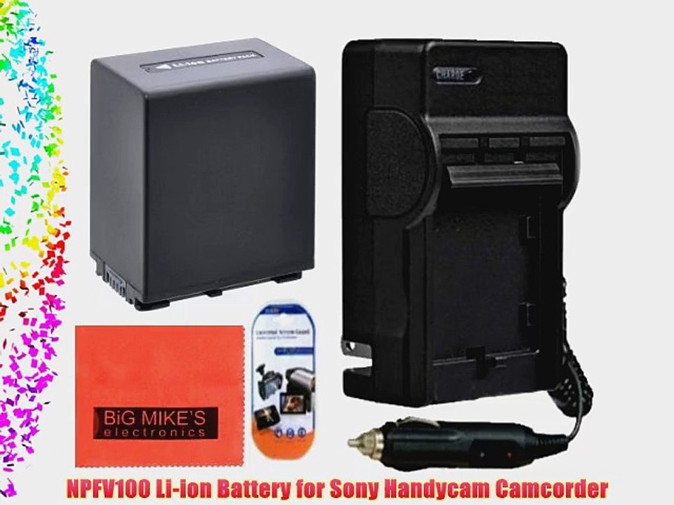 NP-FV100 Battery And Battery Charger for Sony HDR-CX190 HDR-CX200 HDR-CX210 HDR-CX220 HDR-CX230