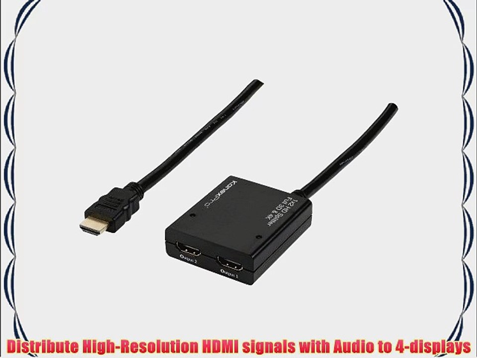 Kanex Pro HD2PTBSP ProBar 1x2 High Bandwidth HDMI Splitter with 3D and 4K Cinema resolutions