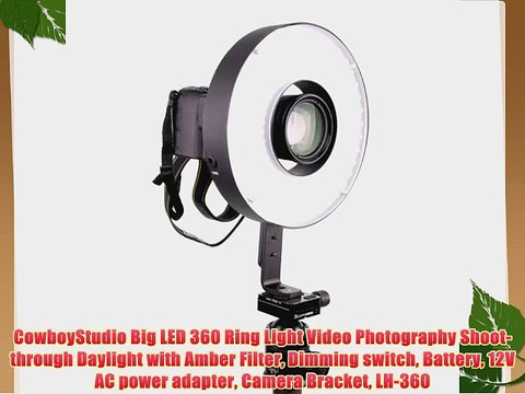 CowboyStudio Big LED 360 Ring Light Video Photography Shoot-through Daylight with Amber Filter