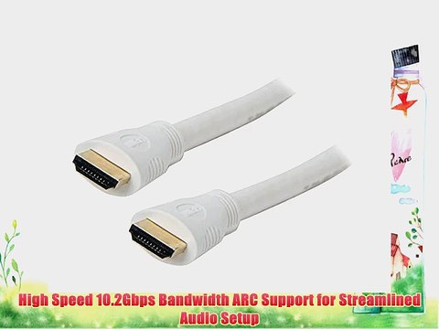 50Ft (50 Feet) 24AWG High Speed HDMI Cable with Ethernet CL2 In-Wall 3D Ready White