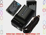 NEW TWO Battery Charger for Sony DVD HandyCam DCR-DVD92E DCR-SR100 Video Camera