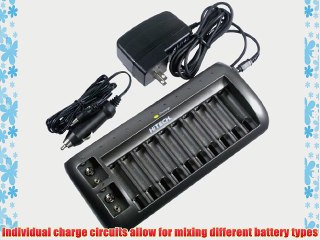 Hitech 12 Bay Battery Charger for Aa - Aaa - 9V Batteries