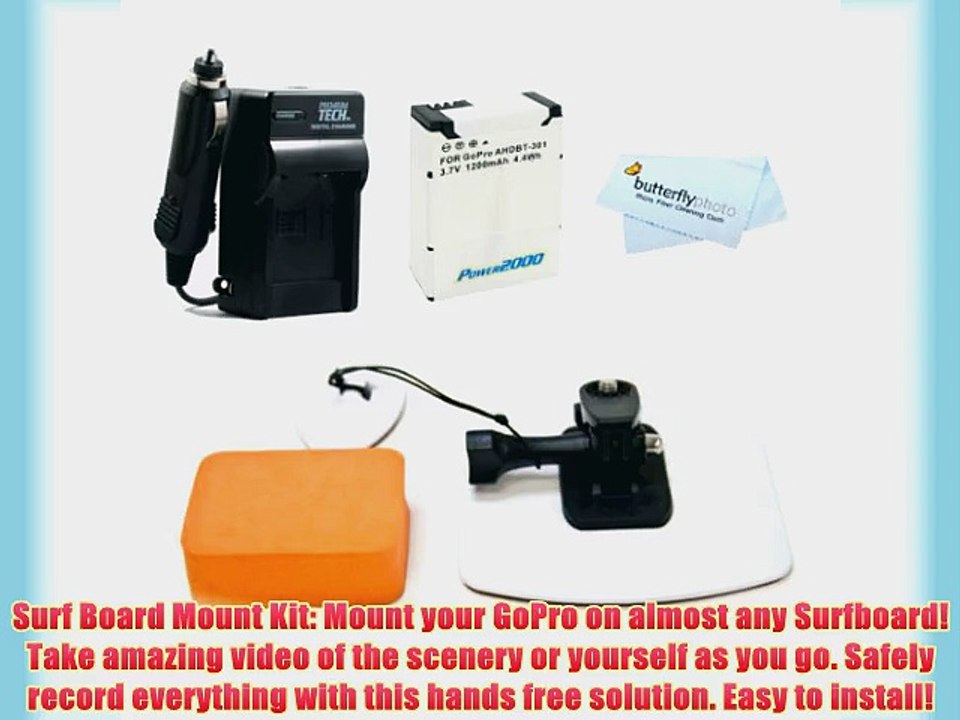 All in 1 Surf Mount Kit For For GoPro HD HERO3 GoPro HERO3  and GoPro AHDBT-201 AHDBT-301 Action