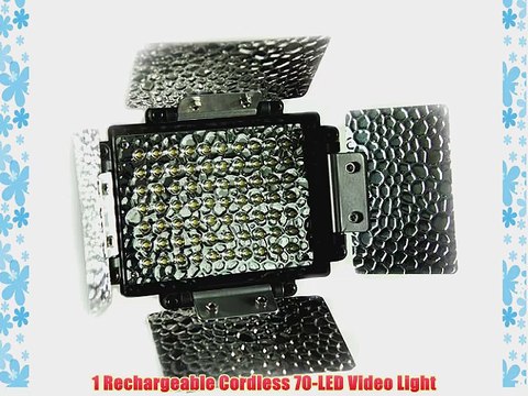 ePhoto 70 LED Rechargeable Battery Ultra Bright Camera Video DV Camcorder Light Lighting Hotshoe