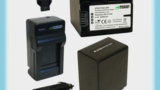 Wasabi Power Battery (2-Pack) and Charger for Sony NP-FV100 and Sony DCR-SR15 SR21 SR68 SR88