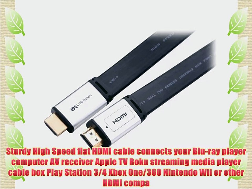 Cable Matters CL3 Rated (In-Wall Installation) Flat High Speed HDMI Cable with Ethernet 35