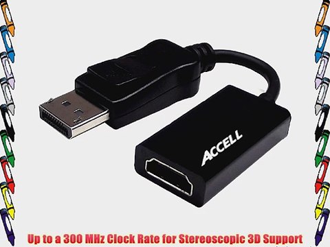 Accell B086B-003B-2 UltraAV DisplayPort 1.1 to HDMI 1.4 Active Adapter - AMD Eyefinity Certified