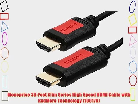 Monoprice 30-Feet Slim Series High Speed HDMI Cable with RedMere Technology (109170)