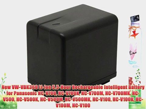 New VW-VBK360 Li-Ion 5.5-Hour Rechargeable Intelligent Battery for Panasonic HC-V700 HC-V700K