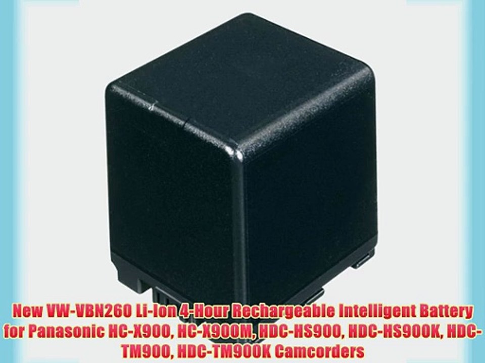 New VW-VBN260 Li-Ion 4-Hour Rechargeable Intelligent Battery for Panasonic HC-X900 HC-X900M