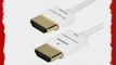Monoprice 10-Feet Ultra Slim Series High Performance HDMI Cable with RedMere Technology White