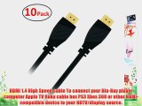 GearIT 10 Pack (6 Feet/1.82 Meters) High-Speed HDMI Cable Supports Ethernet 3D and Audio Return