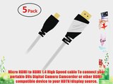 GearIT 5 Pack (6 Feet/1.82 Meters) High-Speed Micro HDMI To HDMI Cable Supports Ethernet 3D