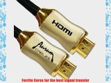 HDMI Cable Nylon Braided Platinum and Gold Style Male to Male Connectors (50 Feet)