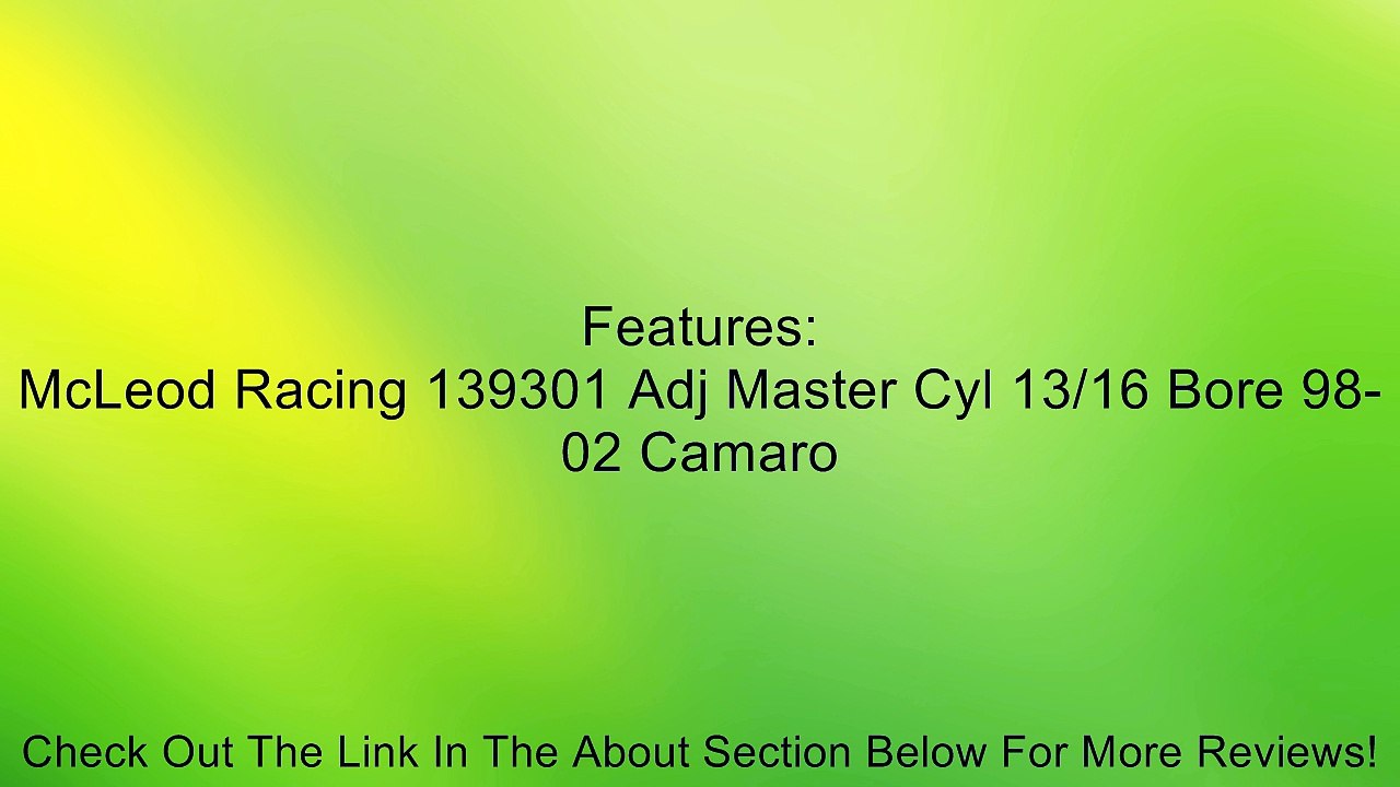 McLeod 139301 Adjustable Master Cylinder Review