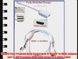 Value Pack - PTC Premium Mini DisplayPort to HDMI w/10ft WHITE HDMI 1.3 Gold Series Cable for