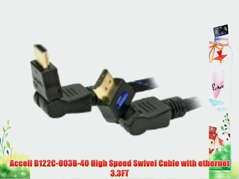 Accell B122C-003B-40 High Speed Swivel Cable with ethernet 3.3FT