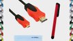 BIRUGEAR 10FT Micro HDMI Cable (Red/Black)   Stylus (Red) for LG Esteem MS910  Optimus 2x Optimus