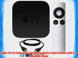 Apple TV 3rd Generation Streaming Media Player Bundle with 6.5-foot HDMI Cable