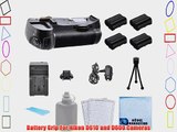Battery Grip for Nikon D610 D600 DSLR Camera   Car/Home Turbo Charger   Deluxe Starter Kit
