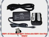HQRP AC Power Adapter / Charger and Battery compatible with Sony Handycam DCR-TRV250 DCR-TRV250E