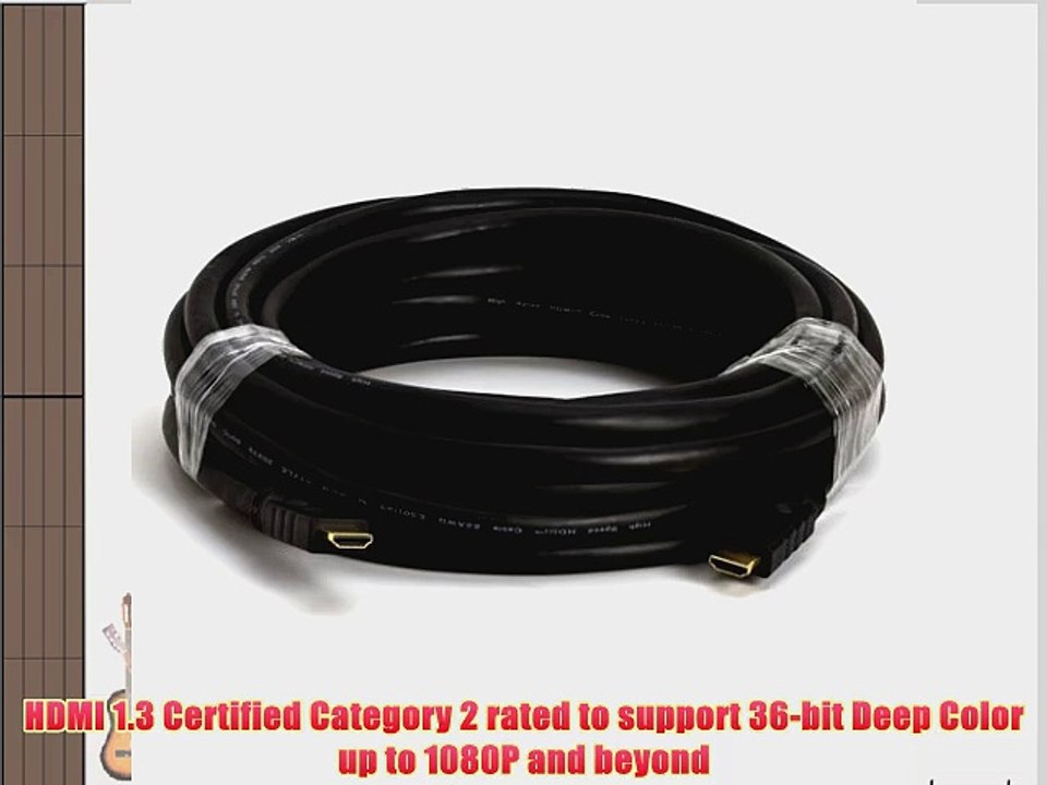 Pro-Techgroup Profesional Quality 25 ft HDMI 1.3a 22 AWG Category 2 CL2 rated Gold plated -