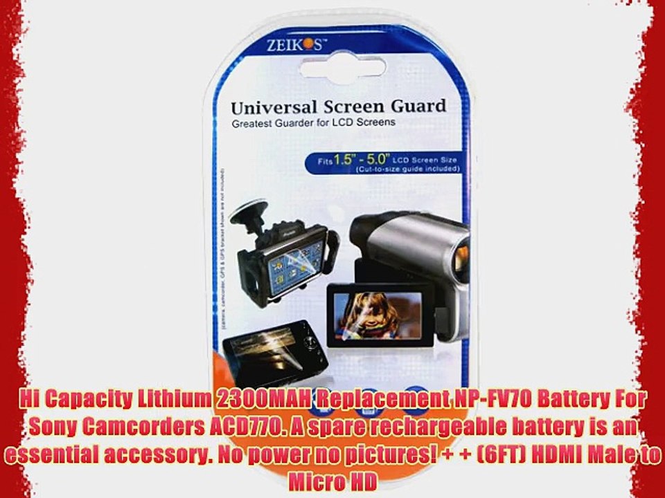 Advanced Accessory Kit For Sony HDR-PJ790V Handycam HD Camcorder Includes Extended (2300mAh)