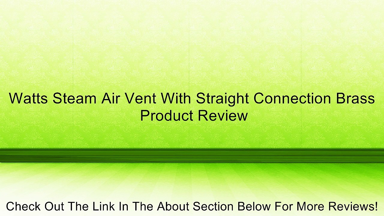 Watts Steam Air Vent With Straight Connection Brass Review