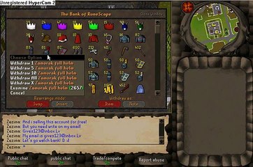 ts - Runescape zezimas bank selling account for free