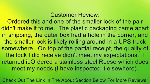 Diversi-Tech DT-35010 Receiver Lock and Coupler Lock Combo Pack Review