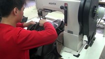 Máquina de coser de columna triple transporte para costuras decorativas con hilo grueso