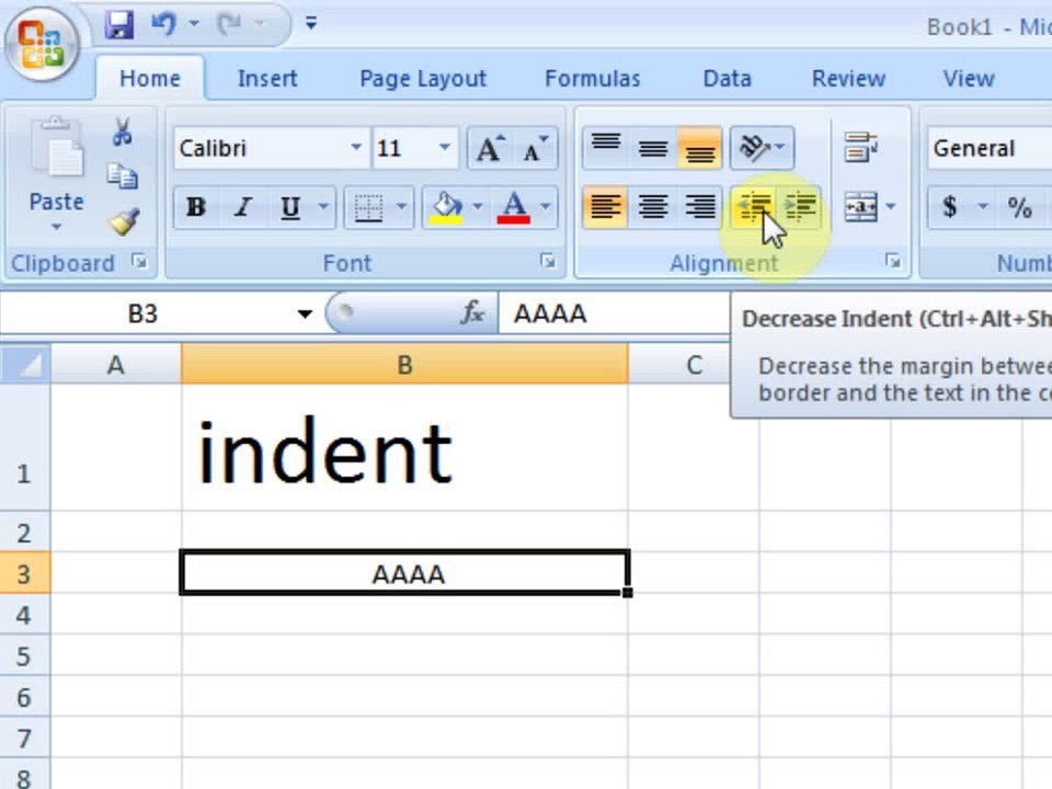 Lesson # 12 The Indent or Cell Margin