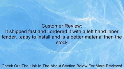 SCION XB OEM STYLE RH RIGHT HAND PASSENGER INNER FENDER Review