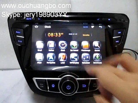 Ouchangbo Hyundai Elantra 2014 naivigator radio GPS Clock android 4.2