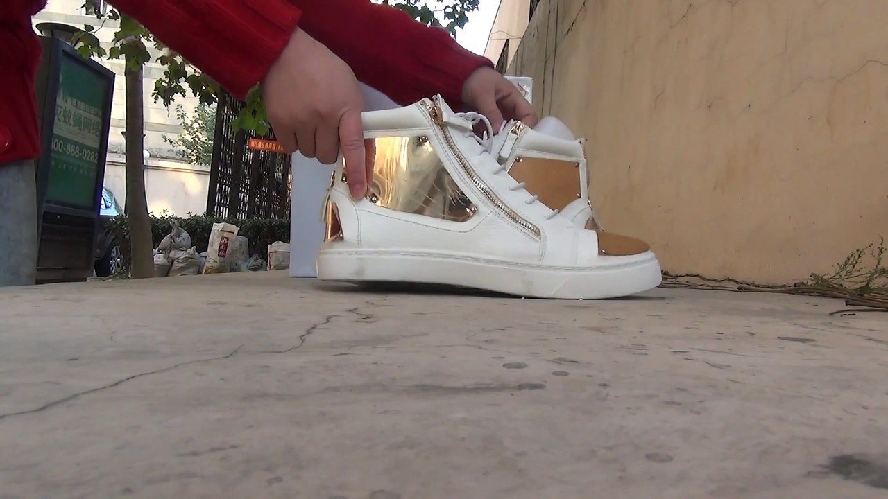 2014 Cheap Giuseppe zanotti mens sneakers while and gold color for men,Cheap GIUSEPPE ZANOTTI Shoes Online