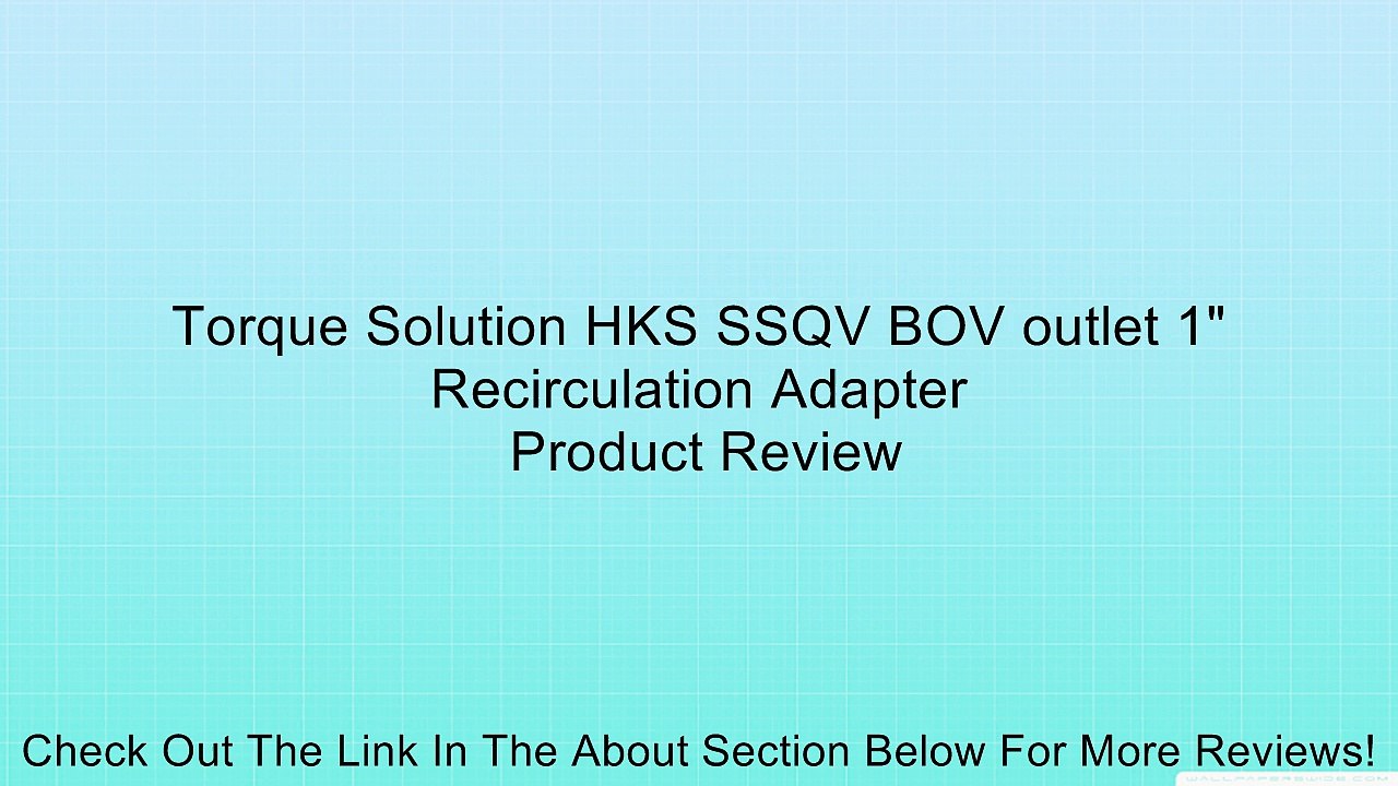 Torque Solution HKS SSQV BOV outlet 1" Recirculation Adapter Review